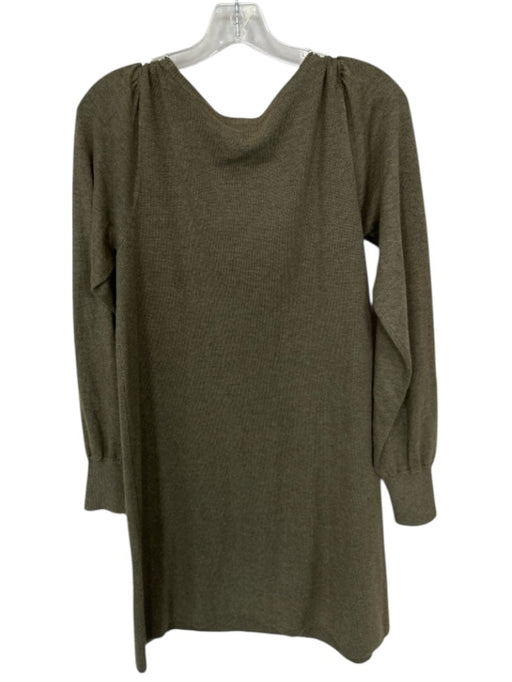 Lilla P Size M Green Cotton & Modal Long Sleeve Knit Dress Green / M