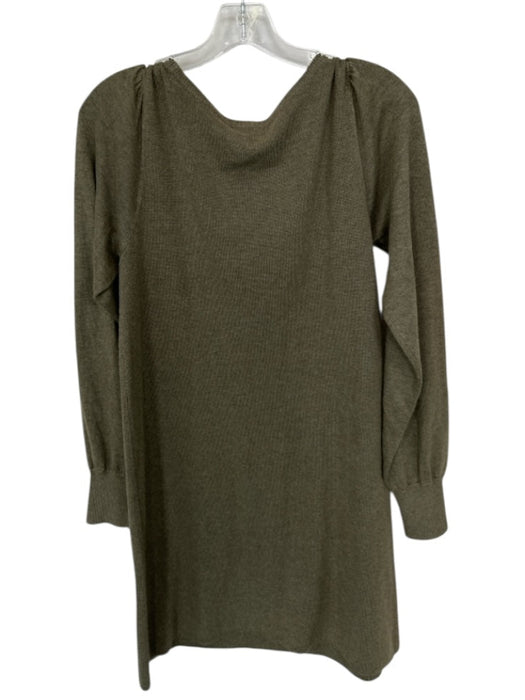 Lilla P Size M Green Cotton & Modal Long Sleeve Knit Dress Green / M