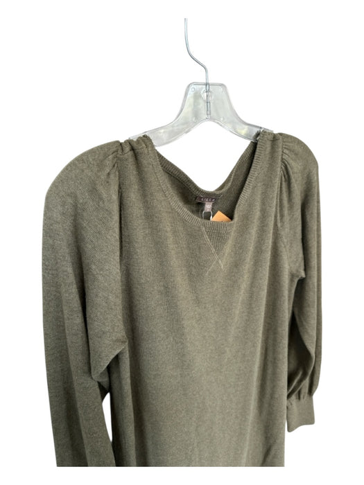 Lilla P Size M Green Cotton & Modal Long Sleeve Knit Dress Green / M
