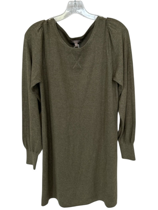 Lilla P Size M Green Cotton & Modal Long Sleeve Knit Dress Green / M