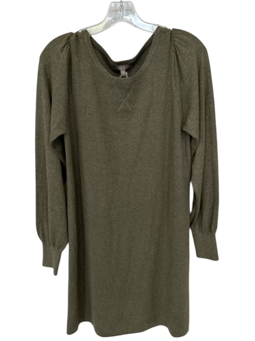 Lilla P Size M Green Cotton & Modal Long Sleeve Knit Dress Green / M