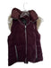 Marc New York Size L Maroon Velvet Faux Fur Hood Puffer Vest Maroon / L