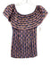 Oliphant Size XS Purple, Navy & Gold Cotton Striped Metallic accents Top Purple, Navy & Gold / XS