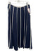 Camila Coelho Size 6 Navy Linen Blend Contrast Piping Zip Back Pockets Skirt Navy / 6