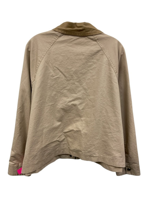 Hunter Size M Taupe Cotton Zip & Button Patch Pocket Collared Jacket Taupe / M