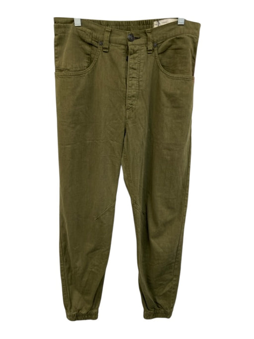 Rag & Bone Size 30 Green Cotton Button Fly Elastic Ankle Pants Green / 30
