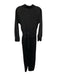 Vince Size XS Black Triacetate Blend Tie Waist V Neck Satin Long Sleeve Jumpsuit Black / XS