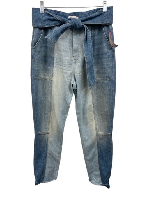 Jonathan Simkhai Size 29 Blue Wash Cotton Zip & Button Tie Waist Pockets Jeans Blue Wash / 29