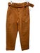 A.L.C. Size 8 Brown Cotton Blend Zip & Hook Closure Belted Patch Pockets Pants Brown / 8