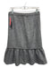 Halogen Size 6 Grey & White Wool Blend Polyester Tiered Hem Ruffle Accent Skirt Grey & White / 6