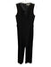 Trina Turk Size 6 Black No Fabric Tag Sleeveless V Neck Wrap Front Jumpsuit Black / 6