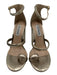 Steve Madden Shoe Size 6 Gold Leather open toe Ankle Buckle Block Heel Heels Gold / 6