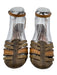 Shoe Size 36 Green, Brown & Multi Leather Kitten Heel Buckle Akle Sandals Green, Brown & Multi / 36
