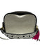 Rafe White & Black Leather Zip Close Cross Body Strap Brass Hardware Bag White & Black / Mini