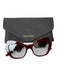 Dolce & Gabbana Red Acetate Angular Goldtone Detail Cat Eye Sunglasses Red