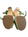 Hasbeens Shoe Size 36 Green Leather Wood platform Peep Toe Ankle Buckle Shoes Green / 36