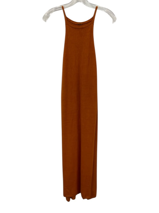 Cult Gaia Size XS Burnt Orange Linen Blend Sleeveless Tie Closure Knit Coverup Burnt Orange / XS