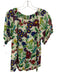 See By Chloe Size 2 White, Green & Multi Viscose Blend floral print Top White, Green & Multi / 2