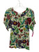 See By Chloe Size 2 White, Green & Multi Viscose Blend floral print Top White, Green & Multi / 2