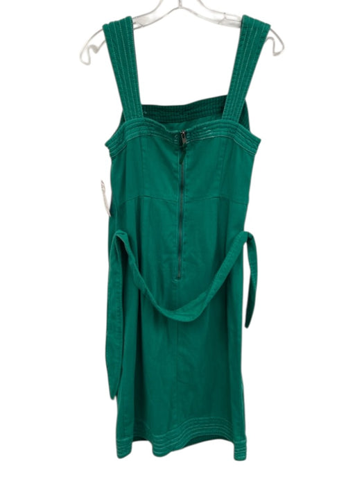 Maeve by ANTHROPOLGIE Size 6 Green Cotton Blend Button Detail Square Neck Dress Green / 6