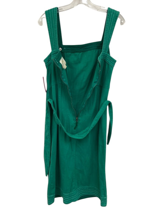 Maeve by ANTHROPOLGIE Size 6 Green Cotton Blend Button Detail Square Neck Dress Green / 6