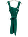 Maeve by ANTHROPOLGIE Size 6 Green Cotton Blend Button Detail Square Neck Dress Green / 6