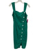 Maeve by ANTHROPOLGIE Size 6 Green Cotton Blend Button Detail Square Neck Dress Green / 6