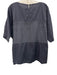 Mizuiro-ind Size Est L Slate Blue Cotton 1/2 Dolman Sleeve Embroidered Panel Top Slate Blue / Est L