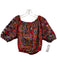 Mochi Size M Red & Multi Cotton Geometric Embroidery Off Shoulder Puff Top Red & Multi / M