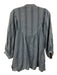 The Great Size 1 Blue & White Cotton Striped 3/4 Balloon Sleeve 1/2 Button Top Blue & White / 1