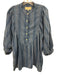The Great Size 1 Blue & White Cotton Striped 3/4 Balloon Sleeve 1/2 Button Top Blue & White / 1