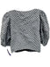 Free People Size 12 Blue & Navy Polyester Polka Dots 1/2 Puff Sleeve U Neck Top Blue & Navy / 12