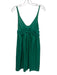 Susana Monaco Size 6 Green Silk Sleeveless V Neck Ruffle Detail Dress Green / 6