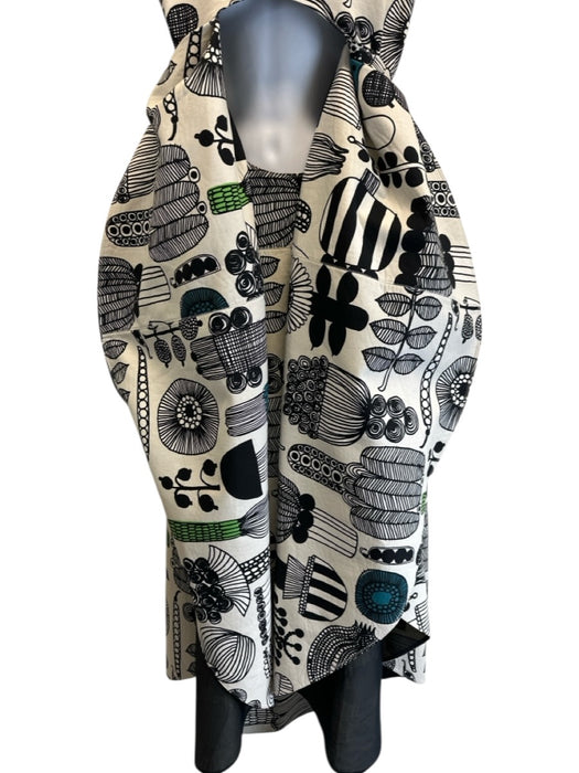 Comme De Garcon Size S White, Black & Multi Cotton & Nylon Printed Cut Out Gown White, Black & Multi / S