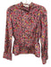 YMC Size 8 Pink Multi Silk Printed Snap Button Tie Waist Top Pink Multi / 8