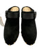Veronica Beard Shoe Size 7 Black Leather Upper Suede Buckle Detail Clog Mules Black / 7