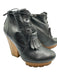 Tsubo Shoe Size 6.5 Black Leather Upper Lace Up Platform Round Toe Booties Black / 6.5