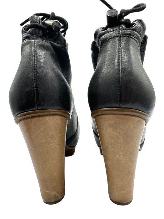 Tsubo Shoe Size 6.5 Black Leather Upper Lace Up Platform Round Toe Booties Black / 6.5