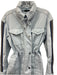 ATM Size S Blue Cotton Blend Zip & Button Patch Pocket Long Sleeve Denim Jacket Blue / S