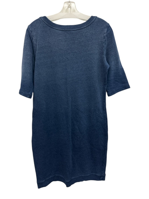 Splendid Size M Navy Cotton Wide Neck Short Sleeve Knee Length Dress Navy / M