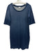 Splendid Size M Navy Cotton Wide Neck Short Sleeve Knee Length Dress Navy / M