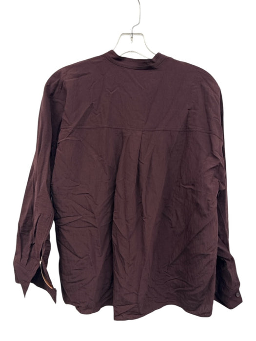 COS Size 2 Burgundy Rayon Blend High Neck Long Sleeve Top Burgundy / 2