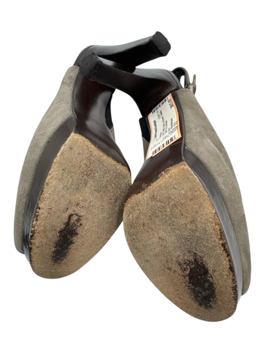 Stuart Weitzman Shoe Size 6.5 Grey Textile Suede Grommet Stiletto Sandals Grey / 6.5