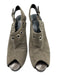Stuart Weitzman Shoe Size 6.5 Grey Textile Suede Grommet Stiletto Sandals Grey / 6.5