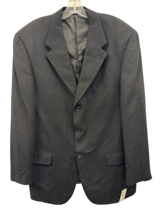Mark Shale Black Cashmere Solid 3 button Men's Blazer Black / Est L