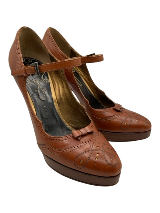 Prada Shoe Size 35.5 Brown Leather Mary Jane Pump Bow Detail Shoes Brown / 35.5