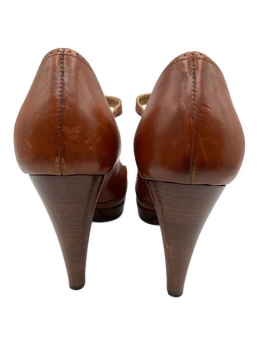 Prada Shoe Size 35.5 Brown Leather Mary Jane Pump Bow Detail Shoes Brown / 35.5