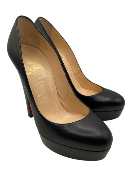 Louboutin Shoe Size 36 Black Leather Closed toe Pump Slide On Dustbag Inc. Shoes Black / 36