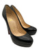 Louboutin Shoe Size 36 Black Leather Closed toe Pump Slide On Dustbag Inc. Shoes Black / 36