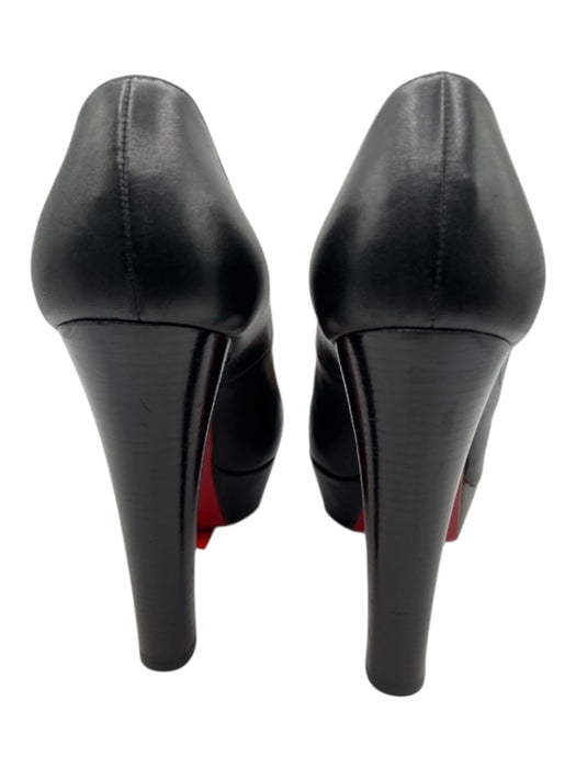 Louboutin Shoe Size 36 Black Leather Closed toe Pump Slide On Dustbag Inc. Shoes Black / 36